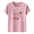 thumbnail image 4 of Camiseta de Manga Corta de Cuello Redondo con Patrones de Corazón de Moda de Primavera de las Mujeres Vintage Clásico Top de Humor para Diario, Fiesta, Primavera Y Verano, 4 of 5