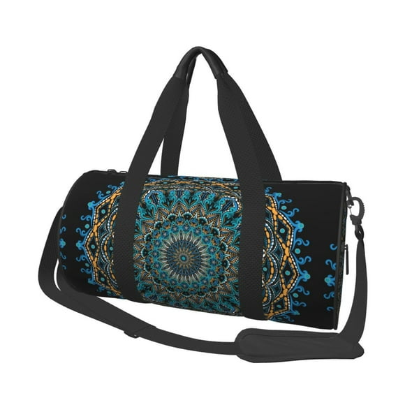 Fotbe Mandala Bolsa Deportiva de Lona Plegable con Estampado, Bolsa de Gimnasio con Bolsillo Seco/Húmedo, Bolsa de Viaje Ultraligera de Gran Capacidad