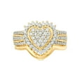 thumbnail image 4 of PVCS Ladies Fashion Wedding Gold Diamond Ring Two Piece Set Ring, 4 of 6
