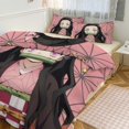 thumbnail image 6 of Kamado Nezuko 3 Pieces Bedding Set 3D Printed Lightweight Bed Quilt Set Comforter Cover Set for Girls Kids Teens, 1 Quilt Cover 2 Pillowcases 102"x90", 6 of 8