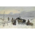 thumbnail image 2 of Franz Roubaud 24x17 Black Ornate Framed Double Matted Museum Art Print Titled: Waiting for the Train (1882), 2 of 5