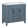 thumbnail image 6 of 36'' Bathroom Vanity with Top Sink, Modern Bathroom Floor Cabinet with 2 Soft Closing Doors and 2 Storage Drawers, Solid Wood Frame Bathroom Storage Cabinet with Three-Hole Basin,, 6 of 9