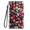 thumbnail image 3 of SaniMore Wallet Case for iPhone 14 Pro Max 6.7" 2022, PU Leather Color Painting Kickstand Wrist Strip Magnetic Clasp Cash Pocket Card Holders Shockproof Full Protective Case, Chocolates, 3 of 9