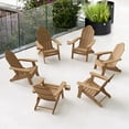 thumbnail image 5 of Dycanpo Folding Adirondack Chair Set of 6,Fire Pit Patio Garden Chair with Cup Holder, Brown, 5 of 10