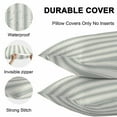 thumbnail image 5 of Outdoor Waterproof Throw Pillow Covers Set of 2 Sage Green Stripes Decorative Pillowcases Lumbar Outdoor Pillows Cushion Case 20x12 Inch Vertical Striped Line Patio Pillows for Couch Sofa Bed Garden, 5 of 9
