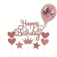 thumbnail image 5 of 1 Set Cake Card Easy-using Glitter Paper Pentagram Birthday Topper Ballon Set for Kid, 5 of 8