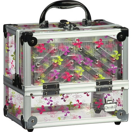 Caboodles Super Model 9" Clear with Pattern Cosmetic Pro Organizer Case