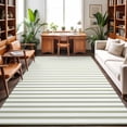 thumbnail image 2 of Sage Green Striped Area Rugs 4x6ft Modern Stripes Farmhouse Rustic Simple Floor Rug&nbsp;Non Slip Low Pile Ultra Soft Throw Carpet for Entryway Indoor Entrance Kitchen Bathroom, 2 of 9