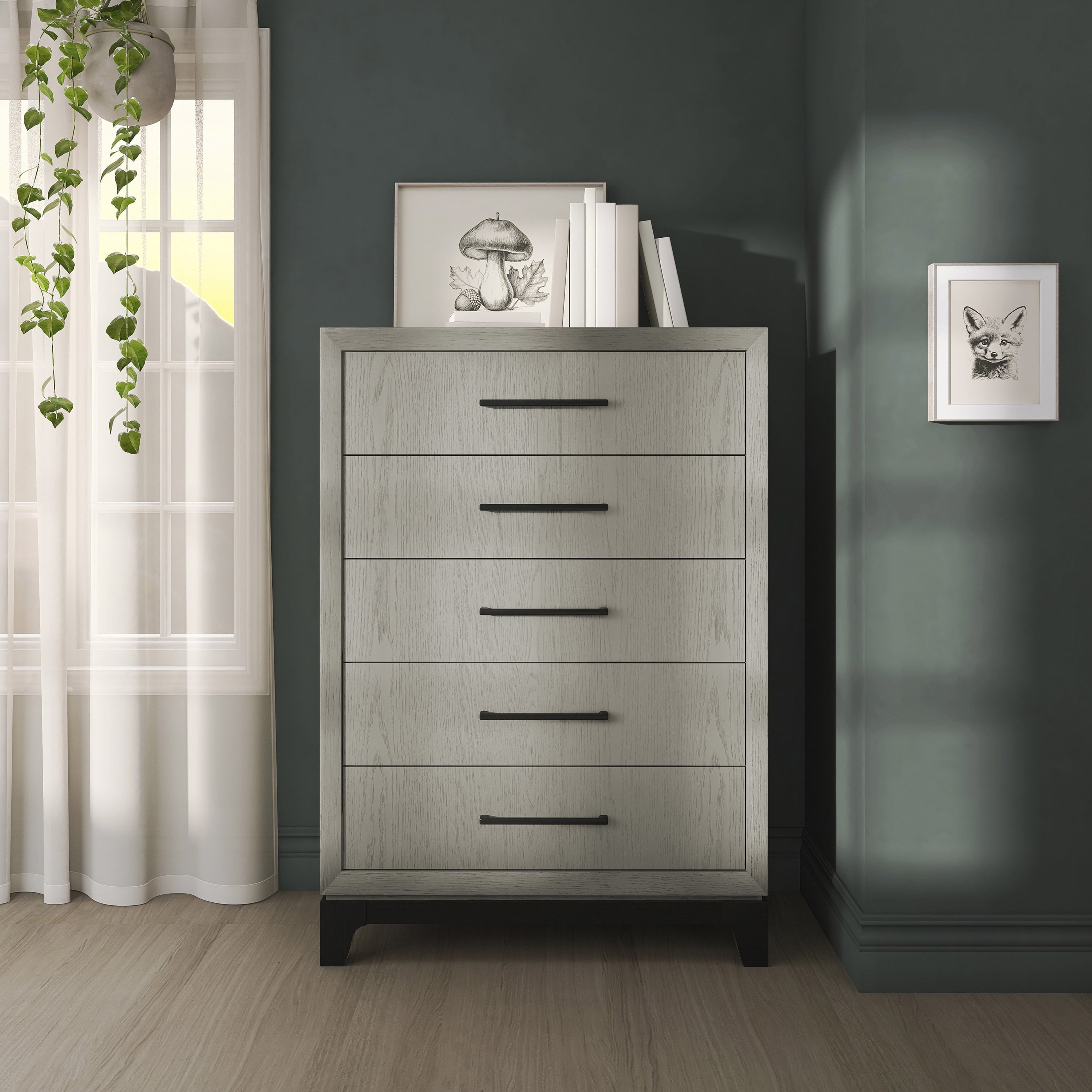 Evolur Remy Tall Chest, Light Ash