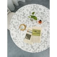 thumbnail image 6 of Indoor Outdoor Patio Round Fitted Vinyl Tablecloth,Flannel Backing,Elastic Edge,Waterproof Plastic Table Cover,Gray chrysanthemum Pattern for 6-Seat Table of 45-56’’ Diameter, 6 of 9