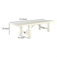 thumbnail image 3 of Rena Dining Table, 2 Extension Leaf, 86-122 Inch White Mahogany Wood, 3 of 7