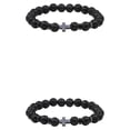 thumbnail image 1 of Guardurnaity Pulseras de cuentas de piedra redonda natural para hombre, de turquesa, joyería, brazaletes de cuerda elástica, de ojo para tipo 3 Tipo 3 2Conjunto, 1 of 6