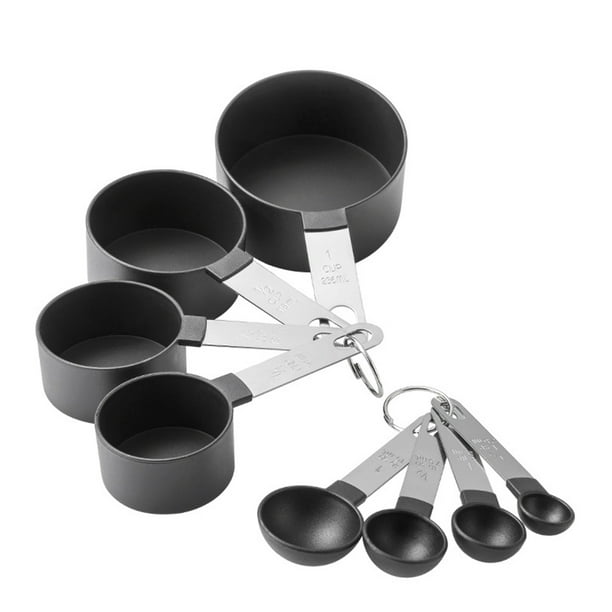 8 Uds cucharas medidoras juego de tazas medidoras para ingredientes secos y líquidos utensilios para hornear acero inoxidable