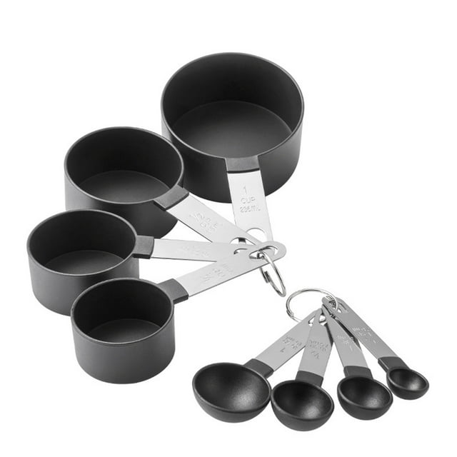 Yeacher 8PCS Measuring Spoons Measuring Cups Set for Dry and Liquid Ingredients Baking Utensils Stainless Steel Cookware Set Kitchen Gadgets