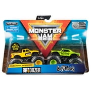 Monster Jam Official Brodozer Vs. Gas Monkey Die Cast Monster Trucks 1:64 Scale Vehicle Playset