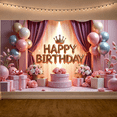 thumbnail image 6 of Decorative Balloons Happy Birthday Banner Floral Design Gift Boxes for Party Celebration Indoor Decoration, 6 of 7