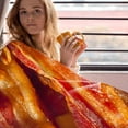 thumbnail image 3 of Yibo Food Bacon Blanket Flannel Soft and Comfortable Anti-static Bed Sofa Blanket, 3 of 7