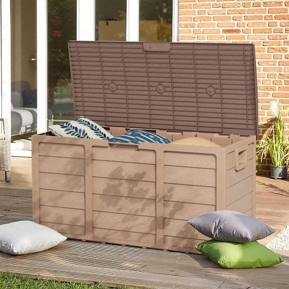 70 Gallon Outdoor Storage Deck Box - Weatherproof Durable Resin Container for Patio & Garden