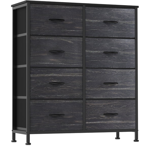Tall Dresser Fabric Storage Tower with Wooden Top for Closet, Nursery, Entryway and Kid Room