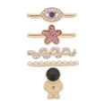thumbnail image 1 of 1 juego de dijes para correa de reloj: anillos decorativos compatibles con correas de silicona para mujer, accesorios de joyería de aleación de zinc para pulseras elegantes., 1 of 7