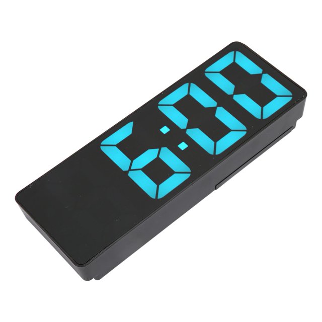 <p>LED Mirror Clock, Blue Number Sound Activated Small USB Battery Powered Power Saving Digital Alarm Clock With Temp Display For Office</p>