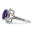 thumbnail image 4 of Primal Silver Sterling Silver Rhodium-plated Checker-cut Amethyst and Diamond Ring, 4 of 5