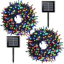 GLUAAE Christmas solar lights 39ft 100 LED Waterproof Outdoor Decoration Lighting for Patio,Lawn,Garden,Holiday,Christmas, Decorations (Multi-color)-2Pack