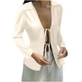 thumbnail image 2 of Wowcloth Women's Silky Tie-Front Cardigan Shirt - Breathable Casual Wrap Blouse with Bow Detail for Everyday Wear, Office & Weekend Outings, Modern Elegant Design, 2 of 6