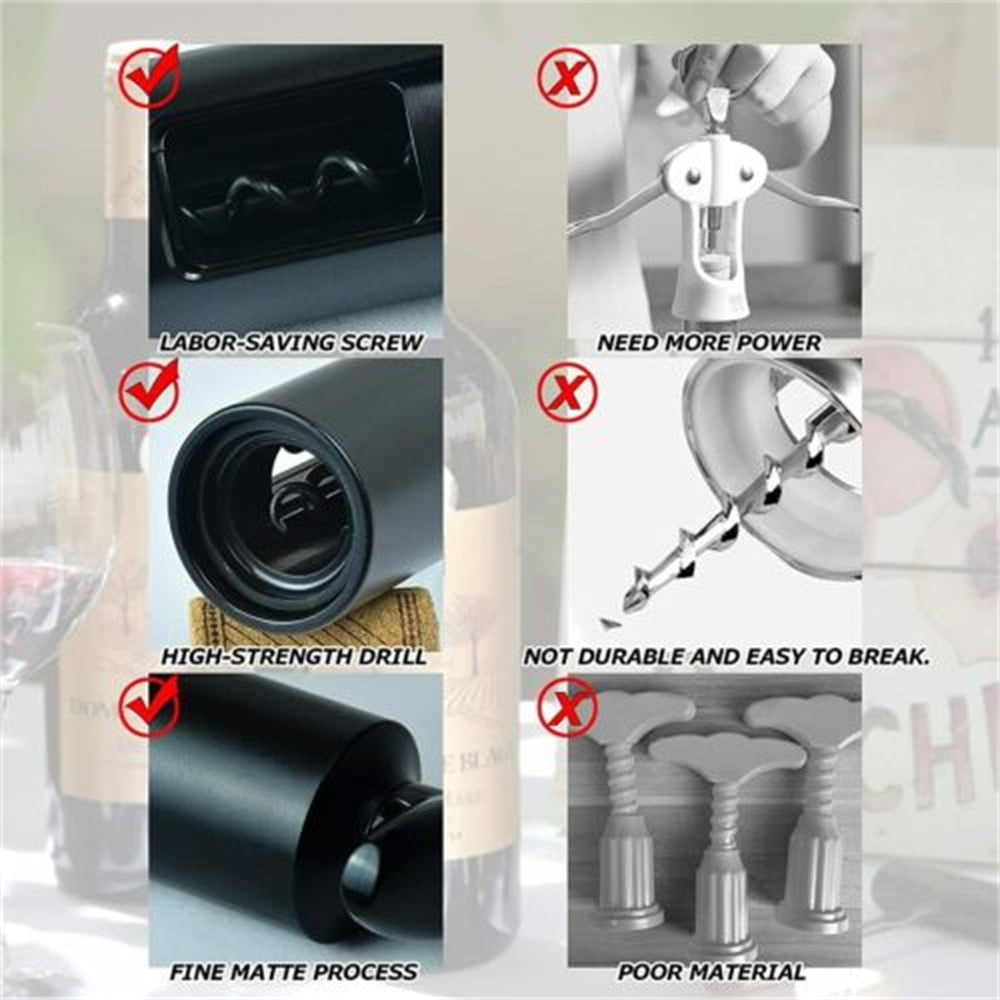 Kepooman 4PCS Wine Opener Set, Manual Wine Bottle Opener Kit for Wine Lover Gift Set, Black Kepooman 4PCS Wine Opener Set, Manual Wine Bottle Opener Kit for Wine Lover Gift Set, Black