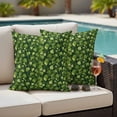 thumbnail image 4 of Green Leaves Outdoor Waterproof Pillow Covers, Spring Abstract Retro Pastoral Plants Decorative Square Throw Pillowcase Sofa Cushion Sham for Patio/Couch/Chair, 18"x18" 2 Pack, 4 of 8