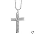 thumbnail image 1 of Pendentif Croix Chrétienne Crucifix Hommes Femmes Collier Chaîne de Prière Acier, 1 of 7