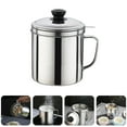 thumbnail image 1 of Bacon Grease Container, 1.4l Kitchen Stainless Steel Oil Container Can With Strainer And Anti-Slip Coaster Tray For Store Meat Frying Oil And Cooking Grease Storage, 1 of 9