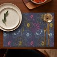 thumbnail image 4 of Pioneer Flower Floral Print Pattern Summer Placemats Table Placemats Set Of 6-Linen Kitchen Washable Placemats Table Mats 12x18 Inch Non-Slip Heat Resistant, 4 of 5