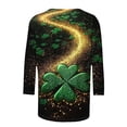thumbnail image 5 of T-Shirt à Col Rond Imprimé de la Saint-Patrick pour Femmes, Manches Trois Quarts 3/4, Coupe Ample, 5 of 5