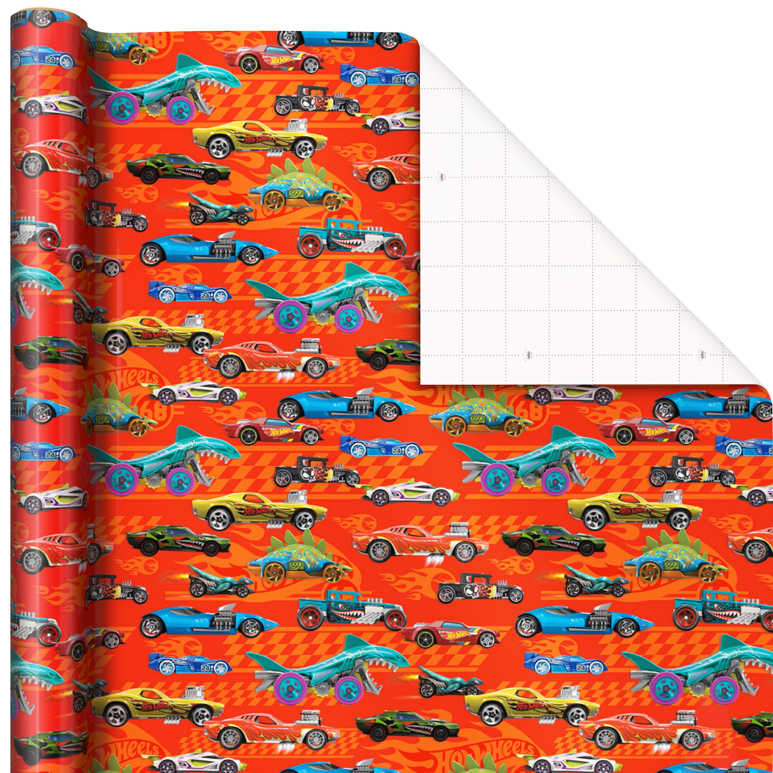 Hallmark Wrapping Paper, 20 sq. ft. (Hot Wheels Cars on Red)