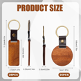 thumbnail image 2 of 50pcs Wooden Keychain Blanks with Leather Strip, Round & Rectangular Unfinished Wooden Keychains for DIY Crafts Gifts, 2 of 6