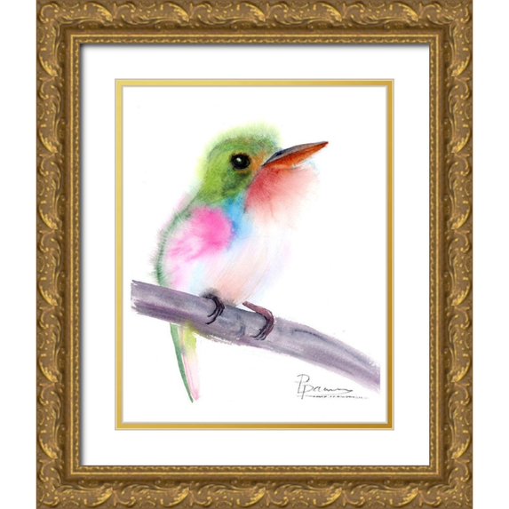 Shefranov, Olga 26x32 Gold Ornate Wood Framed with Double Matting Museum Art Print Titled - Tropical Bird V