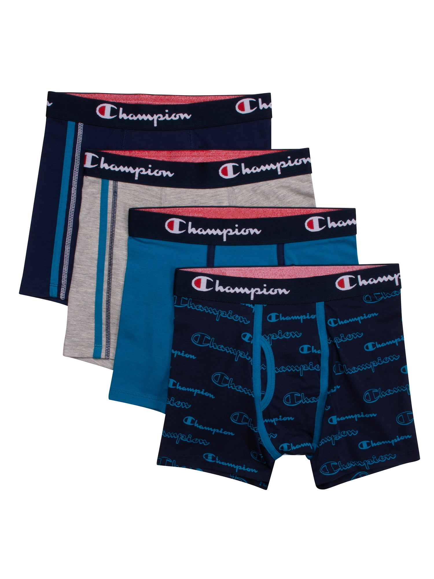 Champion Boys' Everyday Comfort Cotton Stretch Boxer Briefs 4-Pack