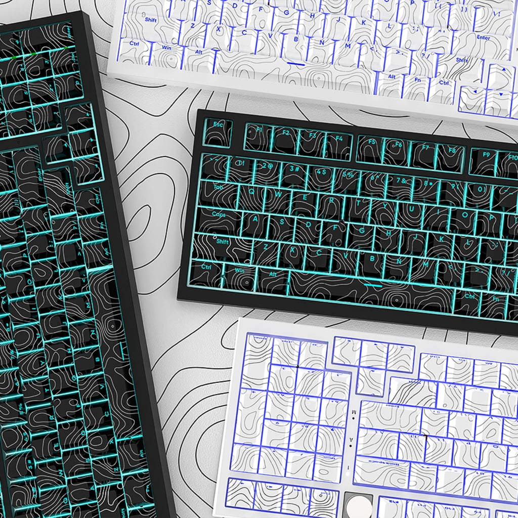 108Keys Original Height Keycaps Line Keycap Set Front Print Backlits Caps for Mechanical Keyboards