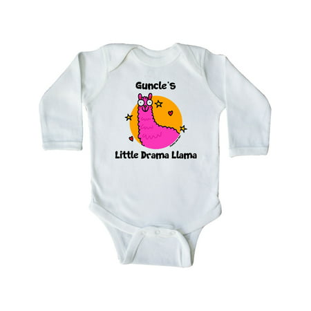 

Inktastic Guncle s little Drama Llama Gift Baby Boy or Baby Girl Long Sleeve Bodysuit