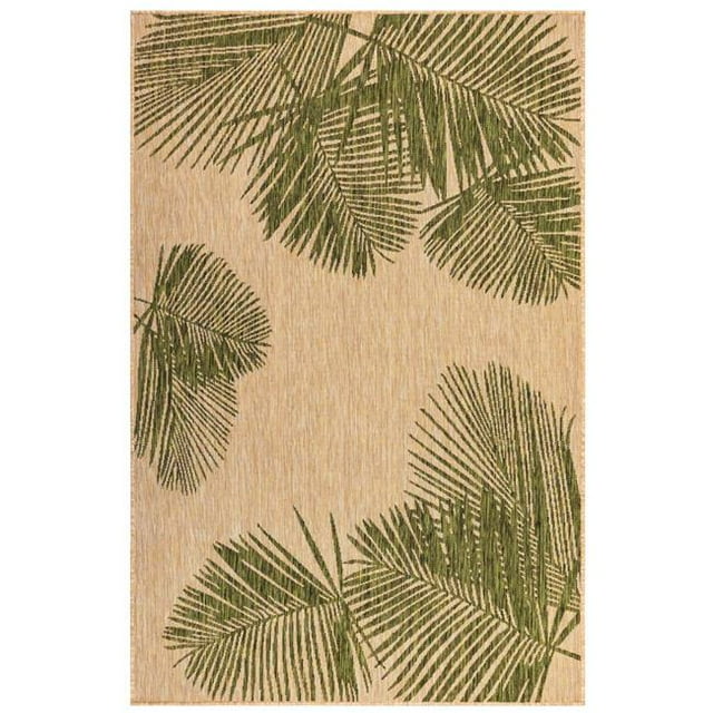 Trans-Ocean Importe CRE80843906 Liora Mannequin Carmel Palm Tapis Intérieur et Extérieur&44; Vert - 7 Pi 10 Po x 9 Pi 10 Po.