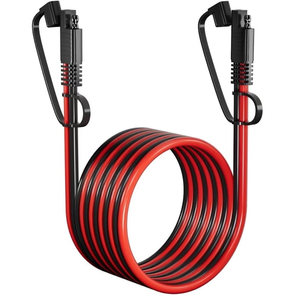 QIANJIA 12AWG Heavy Duty SAE to SAE Extension Cable, 10FT DC Power Cord for Solar Panels, Cars, RVs, Trucks, Boats & Automotive Devices