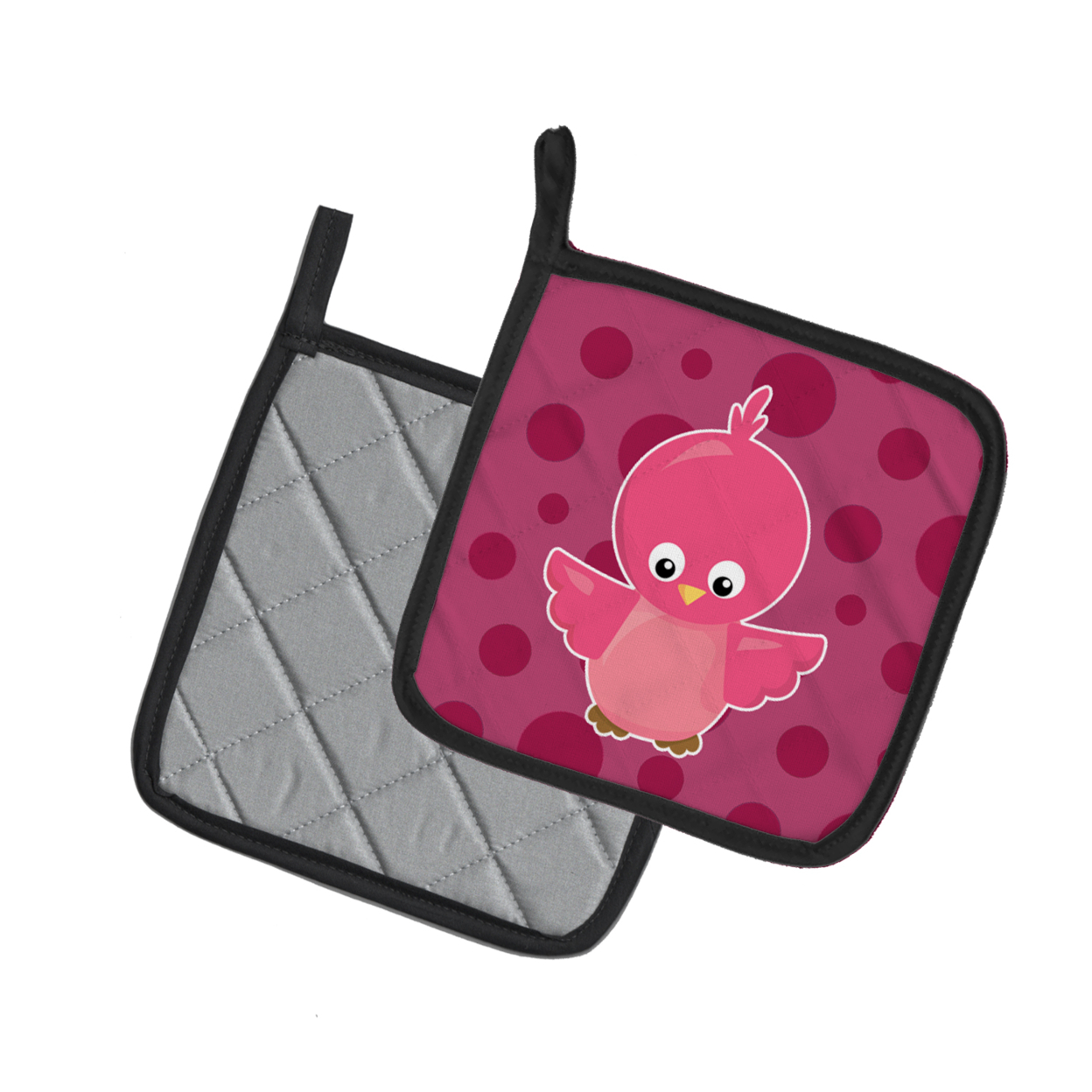 Caroline's Treasures Bird on Pink Polkadots Pair of Pot Holders