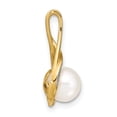 thumbnail image 2 of 14k 7-8mm White Round Freshwater Cultured Pearl and Diamond Pendant XP4156, 2 of 4