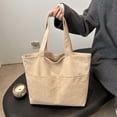 thumbnail image 5 of Horivan Corduroy Tote Bag for Women Large Capacity Zippered Pocket Durable Shoulder Bag Casual Commuter Storage Bag Stylish Everyday Carry All, 5 of 6
