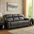 thumbnail image 5 of Bento 84 Inch Dual Manual Recliner Sofa- Brownish Gray Polished Microfiber, 5 of 6