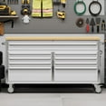 thumbnail image 3 of Garvee 61" Tool Chest, Rolling Workbenches with 9 Drawers and Pre-Installed Power Strip for Garage, Workshop, Kitchen, 3 of 8