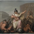 thumbnail image 2 of Nicolai Abraham Abildgaard 15x15 Gold Ornate Wood Frame and Double Matted Museum Art Print Titled - Rome as Ruler of the World (1784), 2 of 4