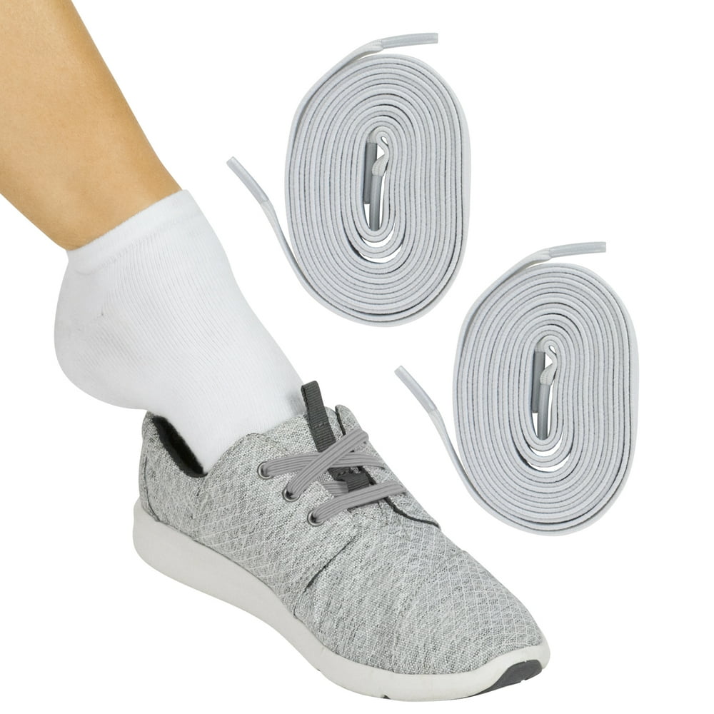 Vive Elastic Shoe Laces (OffWhite Pair) No Tie, Lace Up, Flat