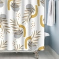 thumbnail image 3 of Baocicoo Boho Abstract Leaves Shower Curtain Sets Brown Dots Modern Tropical Plants Shower Curtain for Bathroom Bathtub Hostel Cubicle Fabric Waterproof Curtain for Bathroom with Hooks 36x72 Inches, 3 of 6